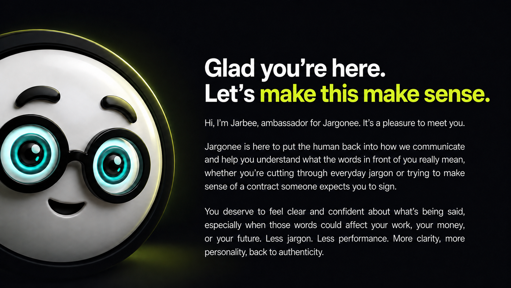 Jargonee — spot jargon and understand it instantly. We spot it. You get it.